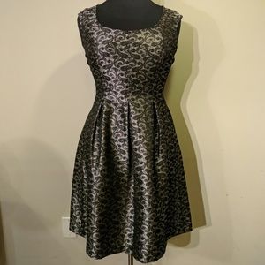 Paisley fit and flair party dress